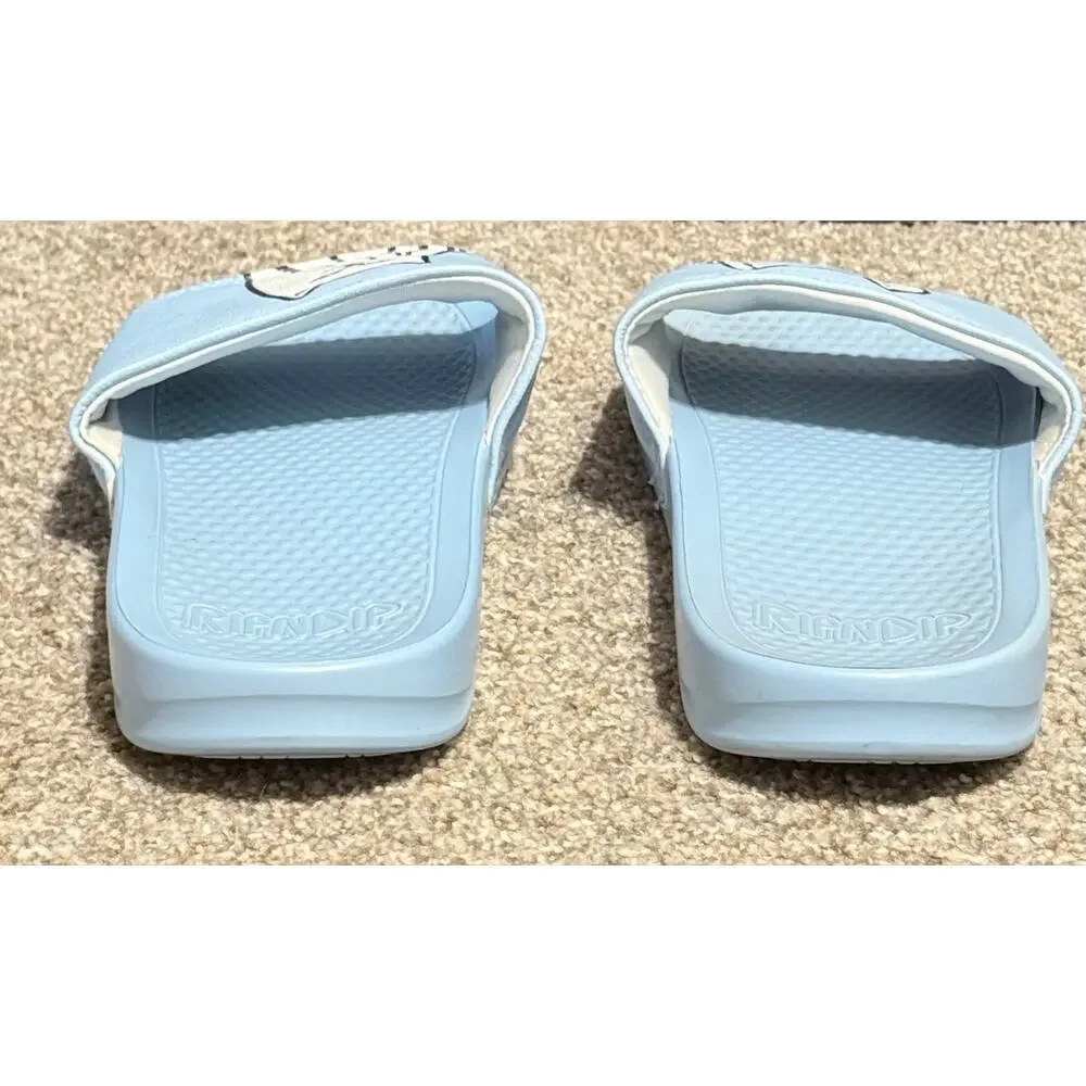 RIPNDIP Lord Nermal Light Blue Slide Sandals Men’s Size 10 Cat Flip Off